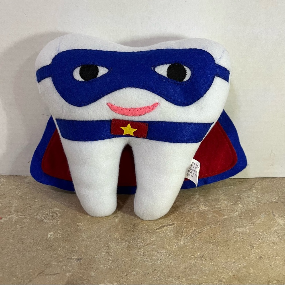 Superhero Tooth Fairy Plush Toy - Blue and Red